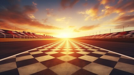 Empty Race Track at Sunset