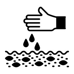 Seeding by Hand concept, Spreading the Grass Seed vector icon design, Outdoor Decor symbol, Farm and Plant sign, Mulching and Landscaping stock illustration