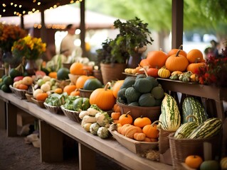 Gourds and Pumpkins at the Seasonal Market