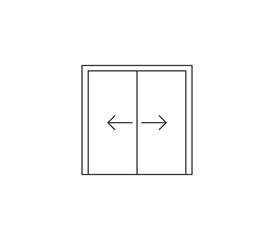 Sliding door icon. Vector illustration.