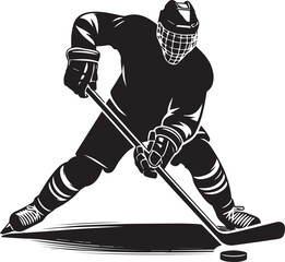 Hockey Player Silhouette, Ice Hockey Player Silhouette