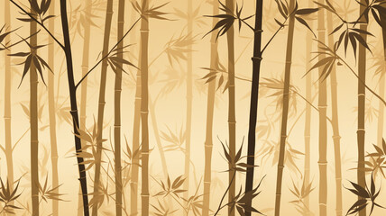 Bamboo Seamless Pattern Background Generative AI