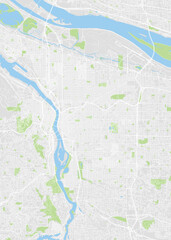 City map Portland, color detailed plan, vector illustration