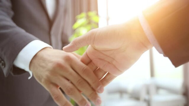 Close-up image of businesspeople shaking hand during the the meeting.
