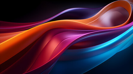 HQ Abstract Energy Flow Colorful Lines Background - obrazy, fototapety, plakaty