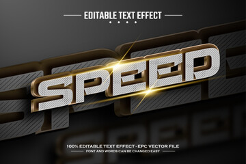 Speed 3D editable text effect template - obrazy, fototapety, plakaty