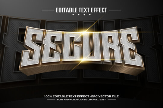 Secure 3D editable text effect template