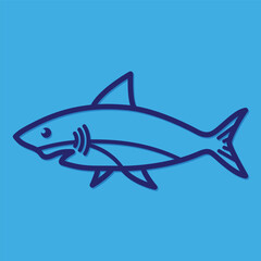 shark fish vector illustration, free vector fish logo template