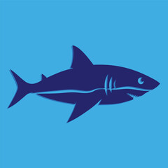 shark fish vector illustration, free vector fish logo template