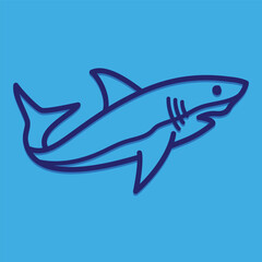 shark fish vector illustration, free vector fish logo template
