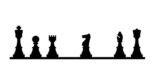 Chess Board Setup. Vector icon or symbol. Black and white chess board pieces. Flat style the starting positions figures pieces tournament strategy silhouette. checker board. Square checkered print