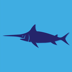 free vector fish logo template, marlin fish vector illustration