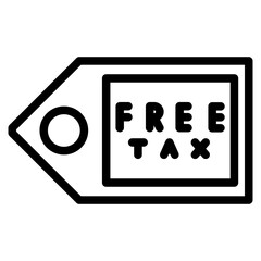 free tax in label tag line icon