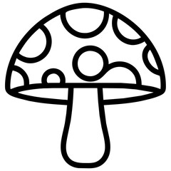 Vector line icon for mushroom