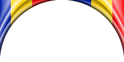 abstract illustration. Romania flag 2 side. white background space for text or images....