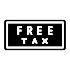 free tax text label glyph icon