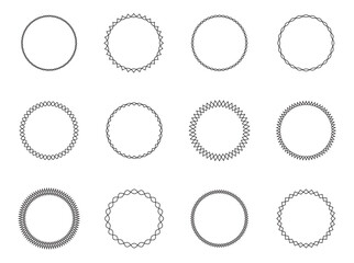 Abstract round frames set black on white background. Vector design element.
