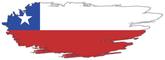 Chili flag on brush paint stroke.