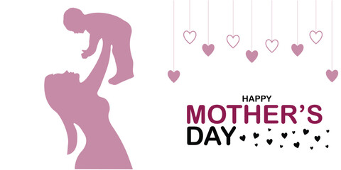 Happy Mother's Day. banner, Greeting card, poster