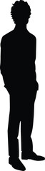 Standing official man silhouette or vector file