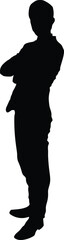 Standing official man silhouette or vector file