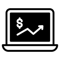 chart with money in laptop dualtone icon