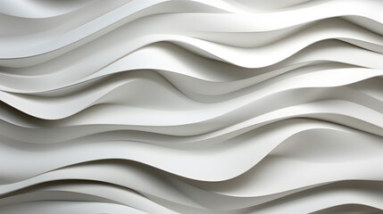 Obraz premium HQ Abstract White Wavy Sculpted Background, 3D Wave Liquid Flow Texture. Fluid art Abtract-themed, Illustrations