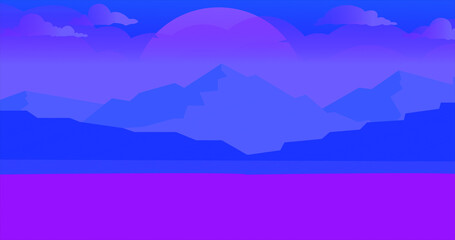 Beautiful Animated Nature Landscape in high resolution. Animated Nature Landscape background in colorful.