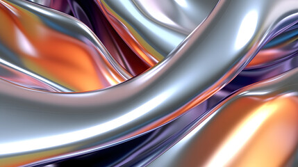 Abstract smooth and soft colorful chrome gradient