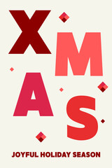 Colourful Christmas greeting card. Geometric design. Vector illustration