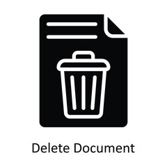 Delete Document vector Solid Design illustration. Symbol on White background EPS 10 File 