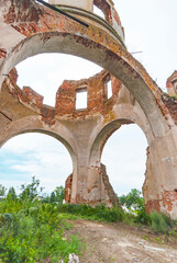 Shatsk. Russia. Ryazan region. The village of Lesnoe Konobeevo. The ruins of the Church of the...