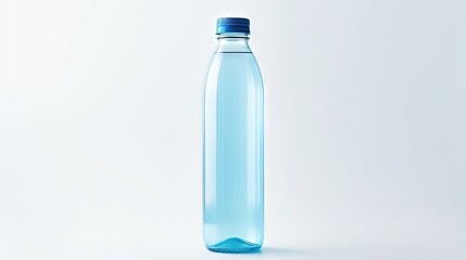 Naklejka premium Blue Plastic Bottle Isolated, Empty Plastic Bottle, Global Pollution Concept, Water Pet Bottles on White Background