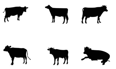 cow silhouettes set