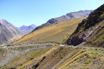 View of the Too-Ashuu pass near Bishkek, Kyrgyzstan, Central Asia