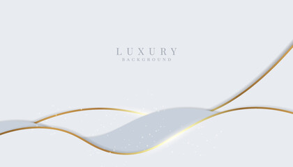 Golden wave on white background. luxury white background