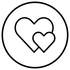 Two hearts Vector Icon Design Illustration