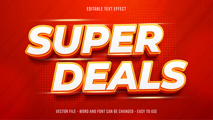 Editable super deals theme text effect, sale text style - obrazy, fototapety, plakaty