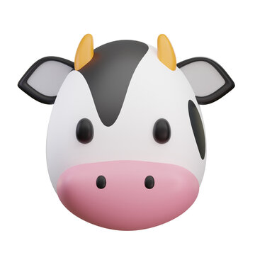 Cow Head 3D Illustration