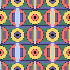Obraz premium Art deco Seamless Pattern. Retro line art texture. Vector Illustration of Stylish Geometric Background