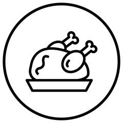 Cooked chicken Vector Icon Design Illustration
