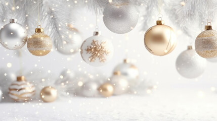 golden and white christmas tree decoration copy scape