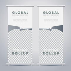 
Modern business stand banner with creative  shapes