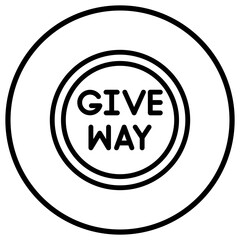 Give way Vector Icon Design Illustration