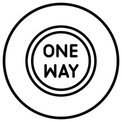 One way Vector Icon Design Illustration