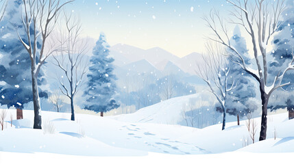 winter landscape with trees