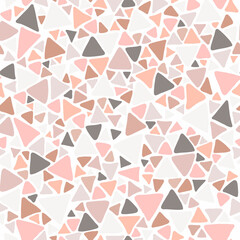 Geometric pattern with triangles in pastel colors hand drawn