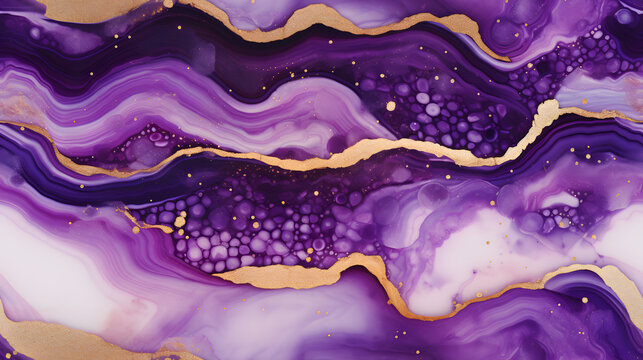 Sparkling amethyst geode slice pattern