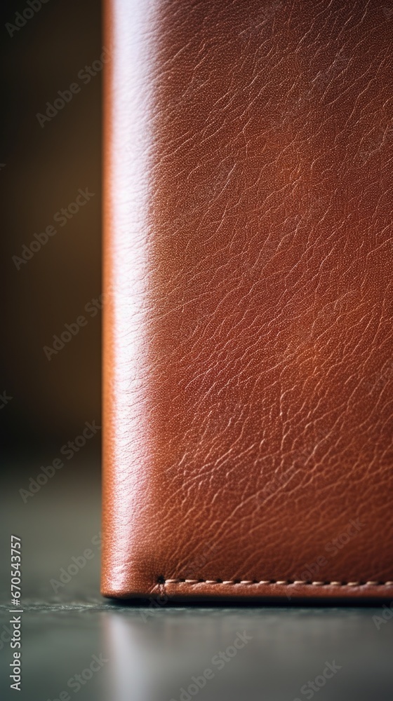 Poster A close up of a leather wallet sitting on top, AI