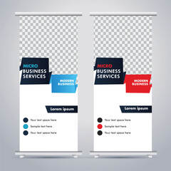 
Modern business stand banner with creative  shapes